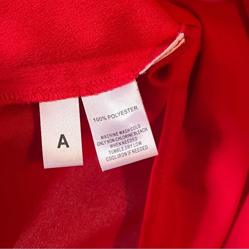 Ann Taylor LOFT Red Ruffle Tie Front Sleeveless Blouse, Size M - Picture 7 of 9